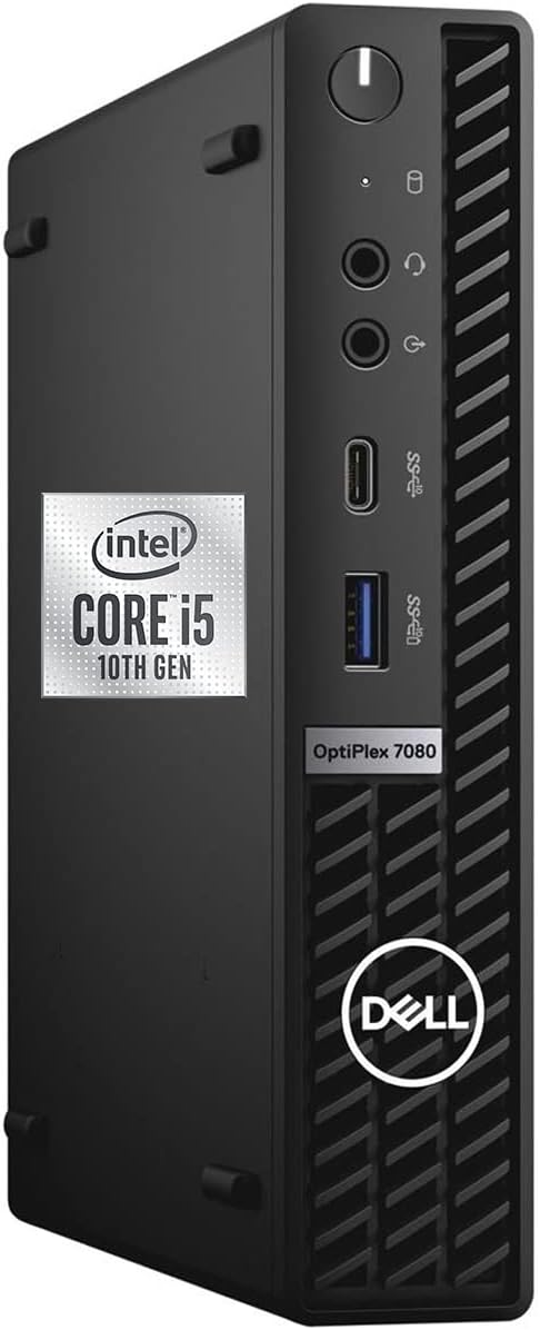 Dell OptiPlex 7080 Micro PC, 10th Generation Intel® Hexa-Core™ i5-10500T Processor 12M Cache, up to 3.80 GHz, 16 GB RAM, Super fast 512 GB M.2 NVMe, Wifi, Windows 11 PRO, Refurbished Grade A (Copy)