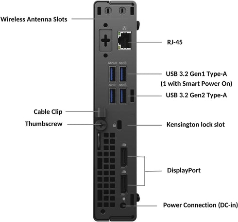 Dell OptiPlex 7010 Micro Business Desktop, Intel Core i5-13600T (Up to 4.80GHz), 16GB RAM, 256GB SSD, Intel UHD Graphics, Wi-Fi, Windows 11 Pro, Refurbished Grade A