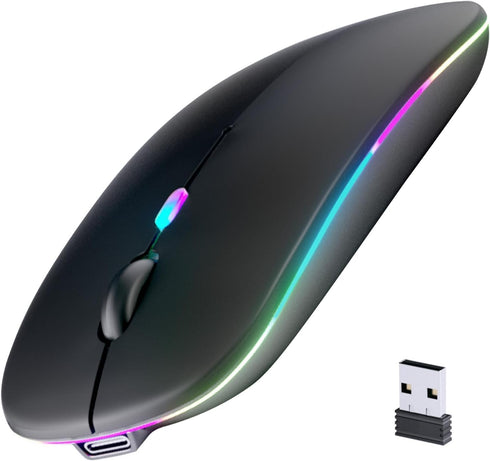 Rechargeable Wireless RGB Mouse – Bluetooth 5.2 / 3.0 + 2.4GHz USB